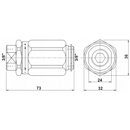 ZAWÓR HYDRAULICZNY DŁAWIĄCO-ZWROTNY VRF 3/8